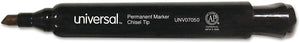 Universal 07050 Permanent Marker, Chisel Tip, Black, 36/Pack