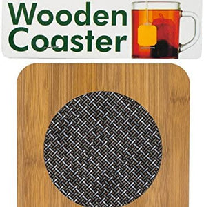 Wooden Coaster with Basketweave Pattern - Pack of 48