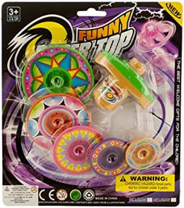 bulk buys Super Spinning Top Toy with Extra Colorful Discs - Pack of 24