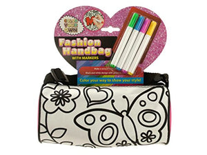 Color Your Own Fashion Roll Handbag with Markers - Pack of 4
