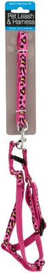 Small Cheetah Print Dog Leash & Adjustable Harness - Pack of 12