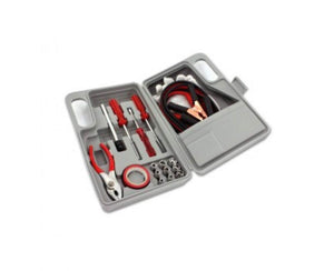 DELUXE EMERGENCY ROADSIDE CAR TOOL KIT - BOOSTER CABLES - TOOLS - GLOVES and More!
