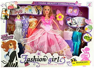 bulk buys Fashion Doll with Large Wardrobe Accessories - Pack of 2