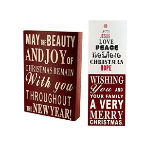 Wood Block Christmas Sign-Package Quantity,12