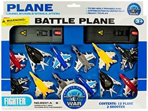 bulk buys Toy Jet Fighter Planes with Launch Pads Set - Pack of 16