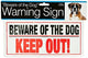 Bulk Buys Dog Warning Sign - 24-PK
