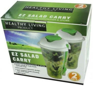 Salad container set with sporks - Pack of 4
