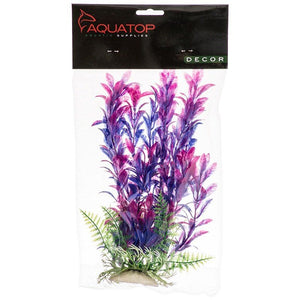 Aquatop Hygro Aquarium Plant - Pink & Purple - 9" High w/ Weighted Base