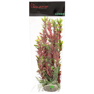 Aquatop Hygro Aquarium Plant - Red & Green - 12" High w/ Weighted Base