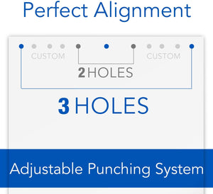 20-Sheet Light Touch Desktop 2- or 3-Hole Adjustable Punch, 9/32" Holes