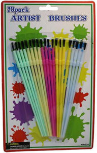 Bulk Buys MM039-72 20 Piece Artist Soft Brushes - Pack of 72