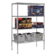 Sandusky Lee WS482474-C Chrome Steel Wire Shelving, 4 Adjustable Shelves, 800 lb. Per Shelf Capacity, 74" Height x 48" Width x 24" Depth, 4 Shelves