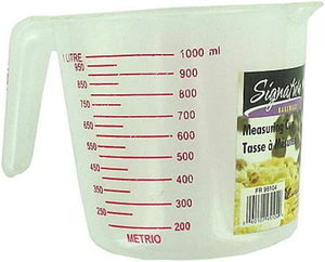 Storage Essentials Home Kitchen Plastic Transparent One Quart Measuring Cup 24 Pack With Artwork Label