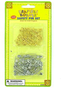 Bulk Buys CC029-24 Silver/Gold Steel Crafting Safety Pins - Pack of 24
