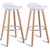COSTWAY Barstools Modern Comfortable Armless Counter Height Bistro Pub Side Chairs Backless Swivel Stools with Wooden Legs for Home & Kitchen Set of 2 White