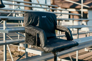 Driftsun Extra Wide Deluxe Reclining Stadium Seat, Bleacher Chair with Back Support, Folding Sport Chair Reclines Perfect for Bleachers Lawns and Backyards, Expanded Width