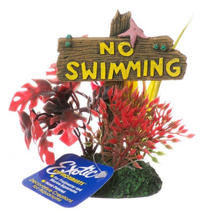 Exotic Environments No Swimming Sign - Small - (3.5"L x 2.5"W x 4.5"H)