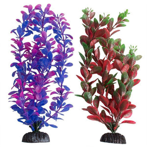 Aquatop Multi-Colored Aquarium Plants  Purple/Pink and Green/Red - 2 count