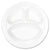 Dart 10CPWCR 10.25 in White Unlaminated Foam 3 Comp Plate (Case of 500)