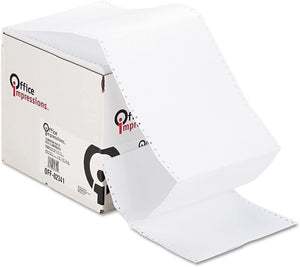 Dot Matrix Printer Paper Pin Fed Continuous Printout, 9-1/2 Inch x 11 Inch, White, 20lb, 2,400ct