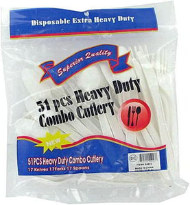Assorted Plastic Cutlery 51 Pieces Case Pack 48