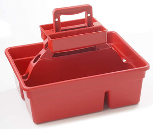 LITTLE GIANT Stable Storage Box and Stool DuraTote Stool and Tote Box with Carrying Handle (Red) (Item No. DTSSRED)
