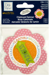 Bulk Buys Princess Chipboard Spinner Sticker - Pack of 18