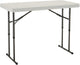 Lifetime 4' Commercial Adjustable Height Folding Table Tabletop with Bronze Frame, Almond