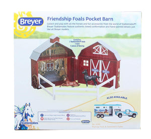 Breyer Stablemates Friendship Foals Pocket Barn Horse Toy | 4 Piece Play Set with 2 Horses | 1:32 Scale | Model #5343