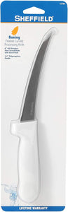 Sheffield 12780 6 Inch Boning Knife, Flexible Curved Blade Processing Knife, Prep Meat & Fish with Ease