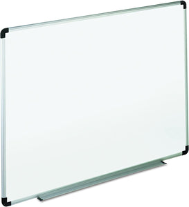 Universal 43724 Dry Erase Board, Melamine, 48 x 36, White, Black/Gray Aluminum/Plastic Frame