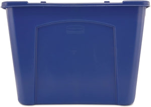 Rubbermaid Commercial 571473BE Stacking Recycle Bin Rectangular Polyethylene 14gal Blue