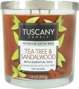 Tuscany Premium Satin Wax Candle Tea Tree & Sandalwood Candle