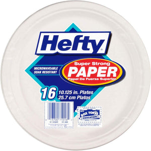 Hefty - Super Strong Paper Dinnerware, 10 1/8" Plate, Bagasse, 16/Pack D710160CBT (DMi PK