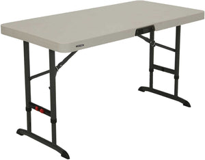 Lifetime Products 80387 4-Foot Commercial Adjustable Folding Table, Almond