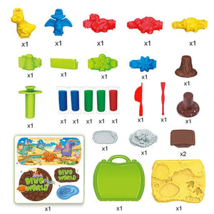 Life-Tandy Dino World Pretend Play Toy For Children Dinosaur Dough Mold Kids Toy 26PCS for Girls And Boys