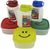 Bulk Buys HT733-24 5" x 2-1/4" Plastic Happy Face Lunch Kit - Pack of 24
