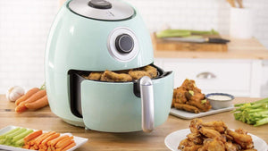 Dash Electric Air Fryer with Temperature Control, Non Stick Fry Basket, 6 qt Family Size Air Fryer Red