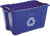 Rubbermaid Commercial Stacking Recycle Bin, Rectangular, Polyethylene, Blue