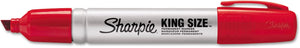 Sharpie 15002 King Size Permanent Marker, Chisel Tip, Red, Dozen