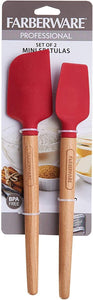 Farberware 5211457 Professional Heat Resistant Silicone Jar Spatula with Wood Handle-Safe