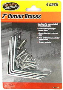 4 Pack corner braces kit with screws - Case of 24