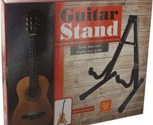 Bulk Buys Guitar Stand for Acoustic and Electric Guitars - Black, Pack of 2