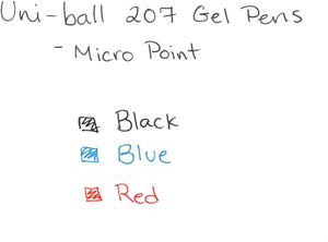 uni-ball 61255 Signo Gel 207 Roller Ball Retractable Gel Pen Black Ink Micro Fine Dozen