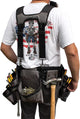 Bucket Boss Mullet Buster 3 Bag Tool Belt with Suspenders in Grey, 55135, Black, full size