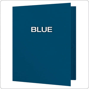 Oxford Two-Pocket Folders w/Fasteners, Blue, Letter Size, 25 per box (57702)