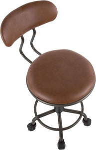 LumiSource Swift Industrial Task Chair, Brown/Antique Metal