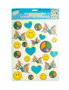Iron-On Peace Love Joy Transfers-Package Quantity,24