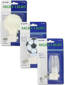 Night lights (assorted styles) - Case of 24