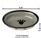 PetRageous Oval Metro Paws Stoneware Cat Bowl 6.25-Inch Wide